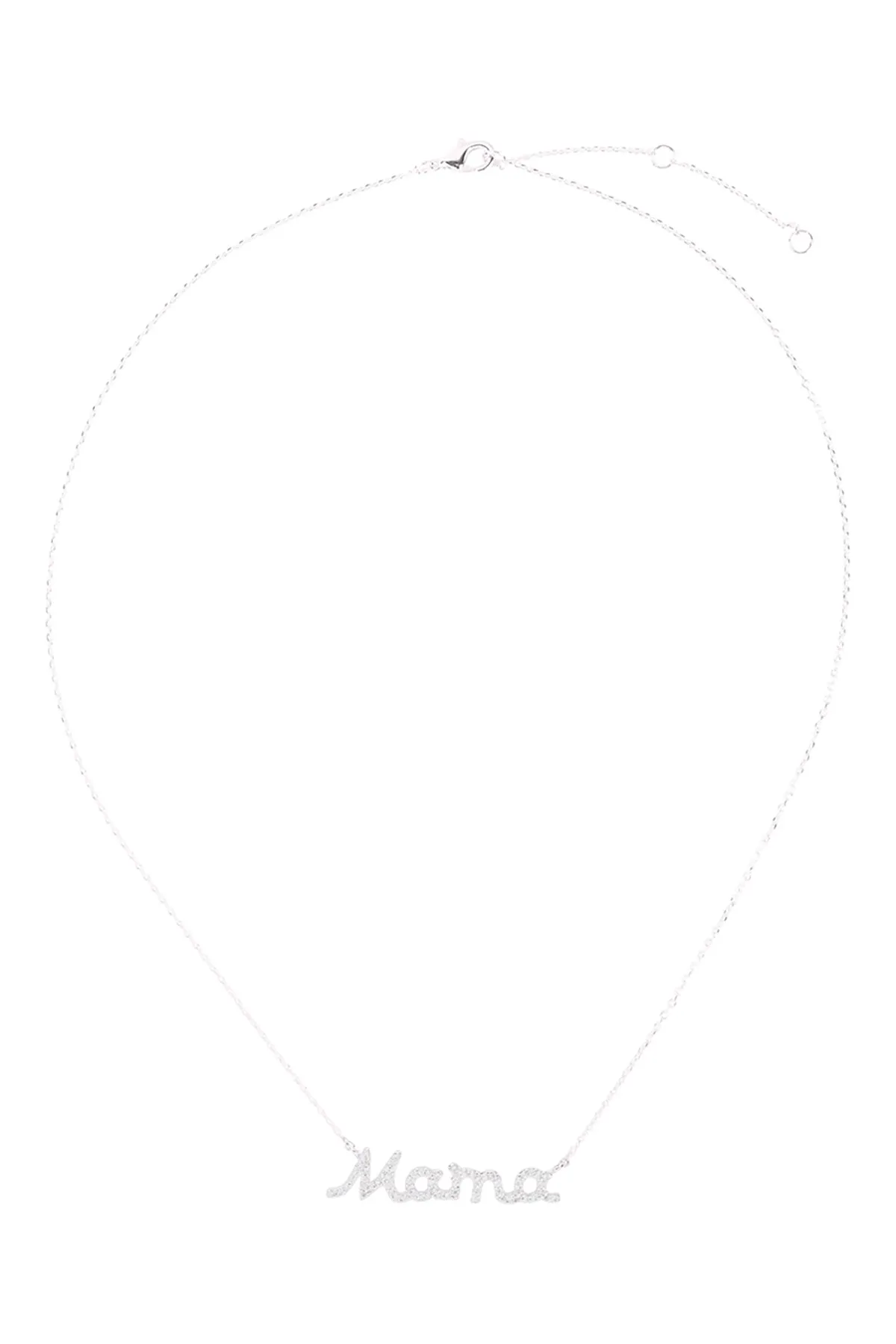 MAMA Pave Cubic Zirconia Inspirational Necklace Silver Crystal - Pack of 6