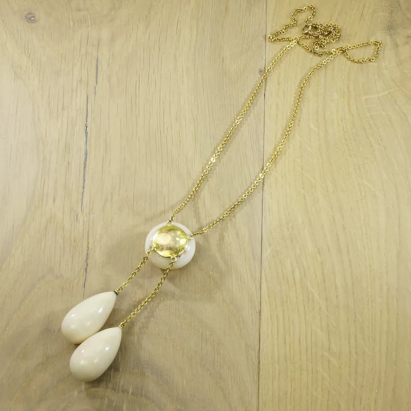 Manificent Antique Coral Pendant Necklace