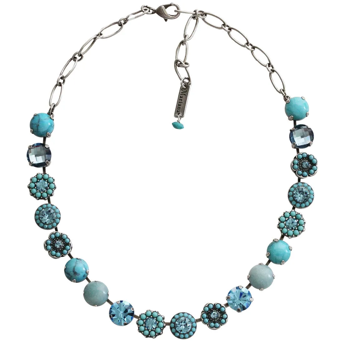 Mariana "Bliss" Silver Plated Lovable Rosette Crystal Necklace, 3084 2672