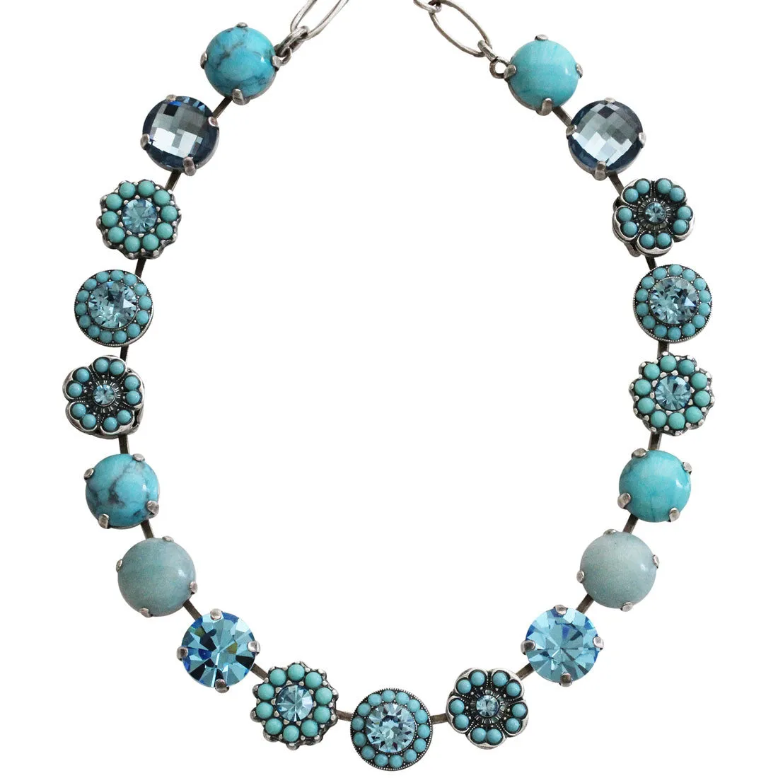 Mariana "Bliss" Silver Plated Lovable Rosette Crystal Necklace, 3084 2672