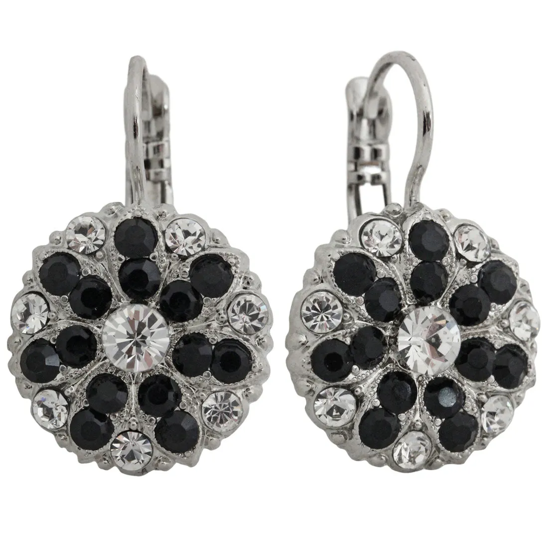 Mariana "Checkmate" Rhodium Plated Guardian Angel Crystal Earrings, 1029 280-1ro