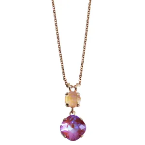 Mariana "Dreamsicle" Rose Gold Plated Round and Cushion Cut Pendant Crystal Necklace, 5326/0 160-1rg