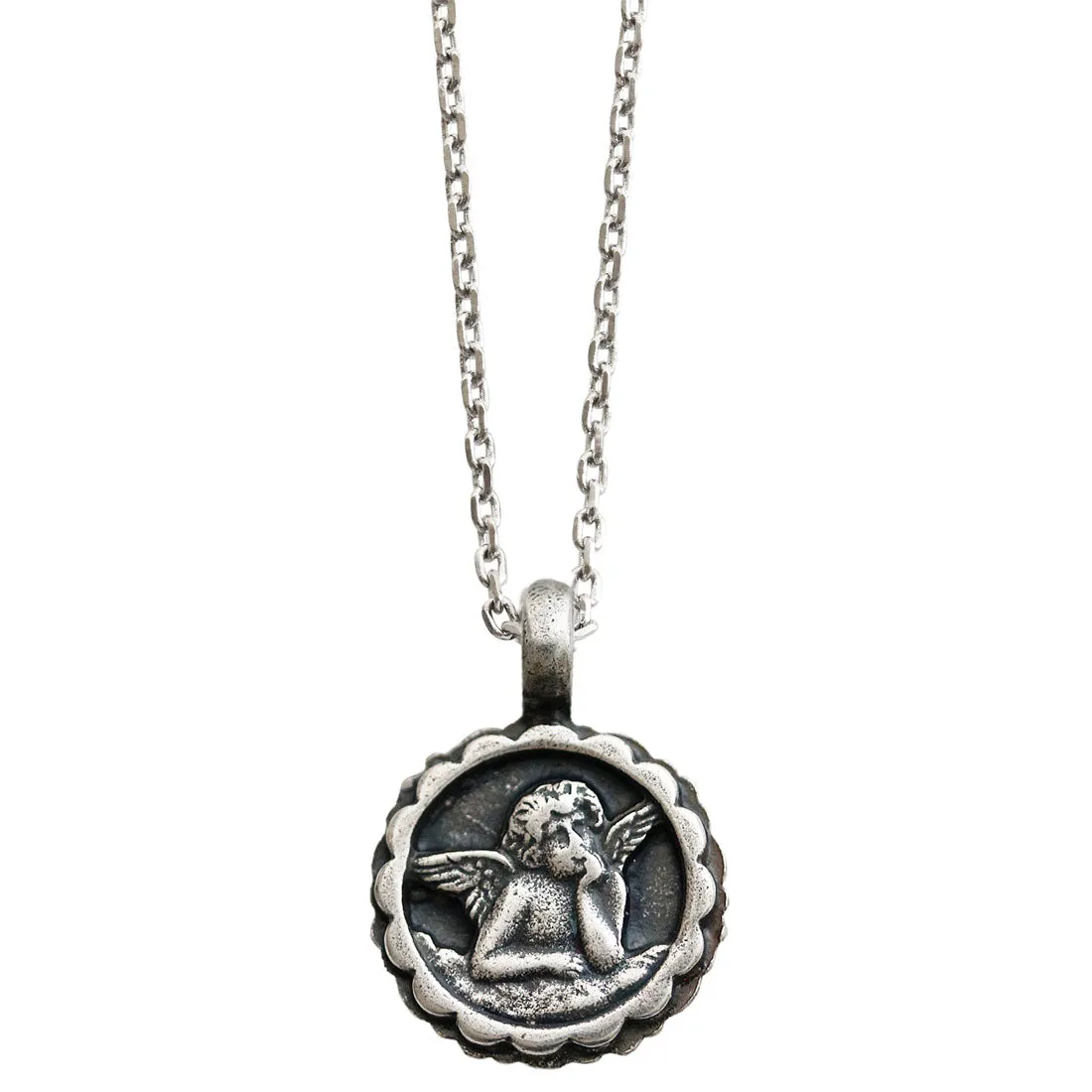 Mariana "Fern" Guardian Angel Silver Plated Pendant Crystal Necklace, 5212 2143