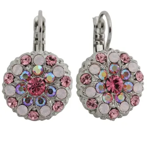 Mariana "Pretty in Pink" Rhodium Plated Guardian Angel Crystal Earrings, 1029 2230ro