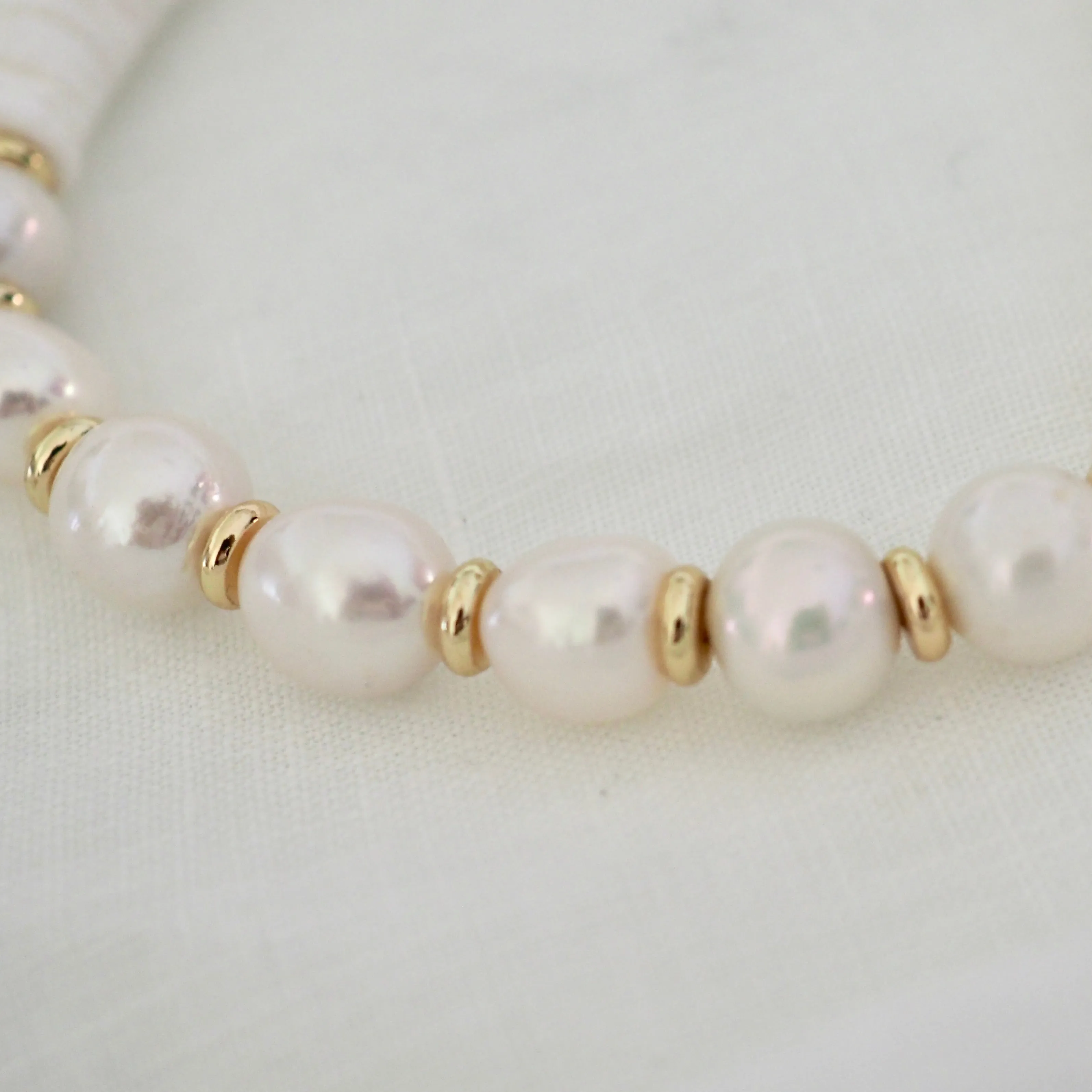 MARLEY PEARL   SHELL BEADED NECKLACE