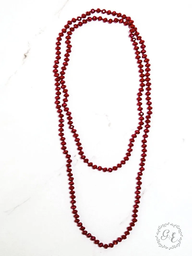 Maroon Crystal Strand 60" Layering Necklace