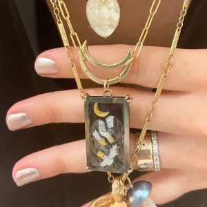 Maura Green Hand Carved Lovers Tarot Sacred Symbol Tablet Charm