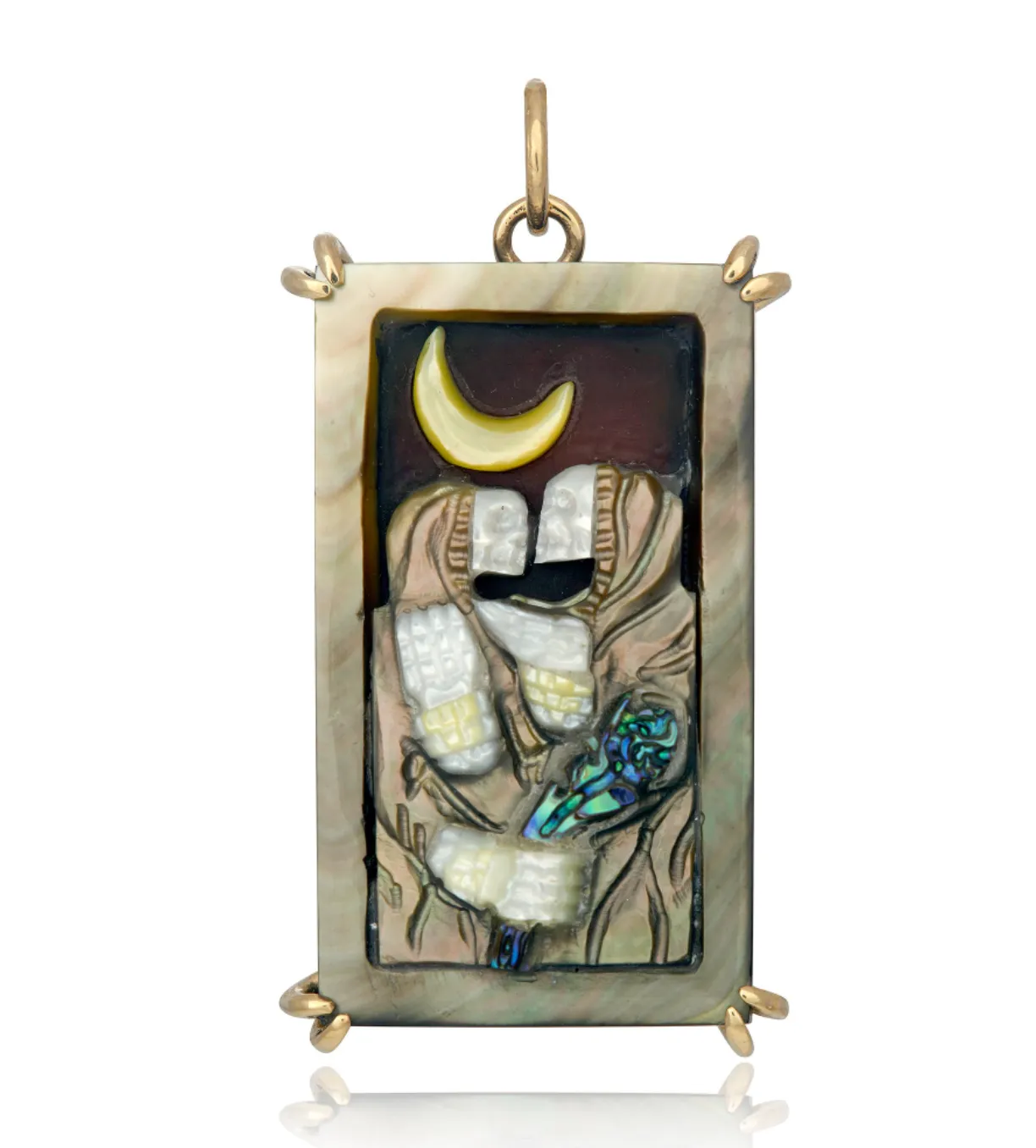 Maura Green Hand Carved Lovers Tarot Sacred Symbol Tablet Charm