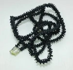Medium Round Reinforced "Barbed Wire" Leather Jewelry Cord in Genuine Black Cowhide 3609XD9  OOAK; Unique Item; One of a kind