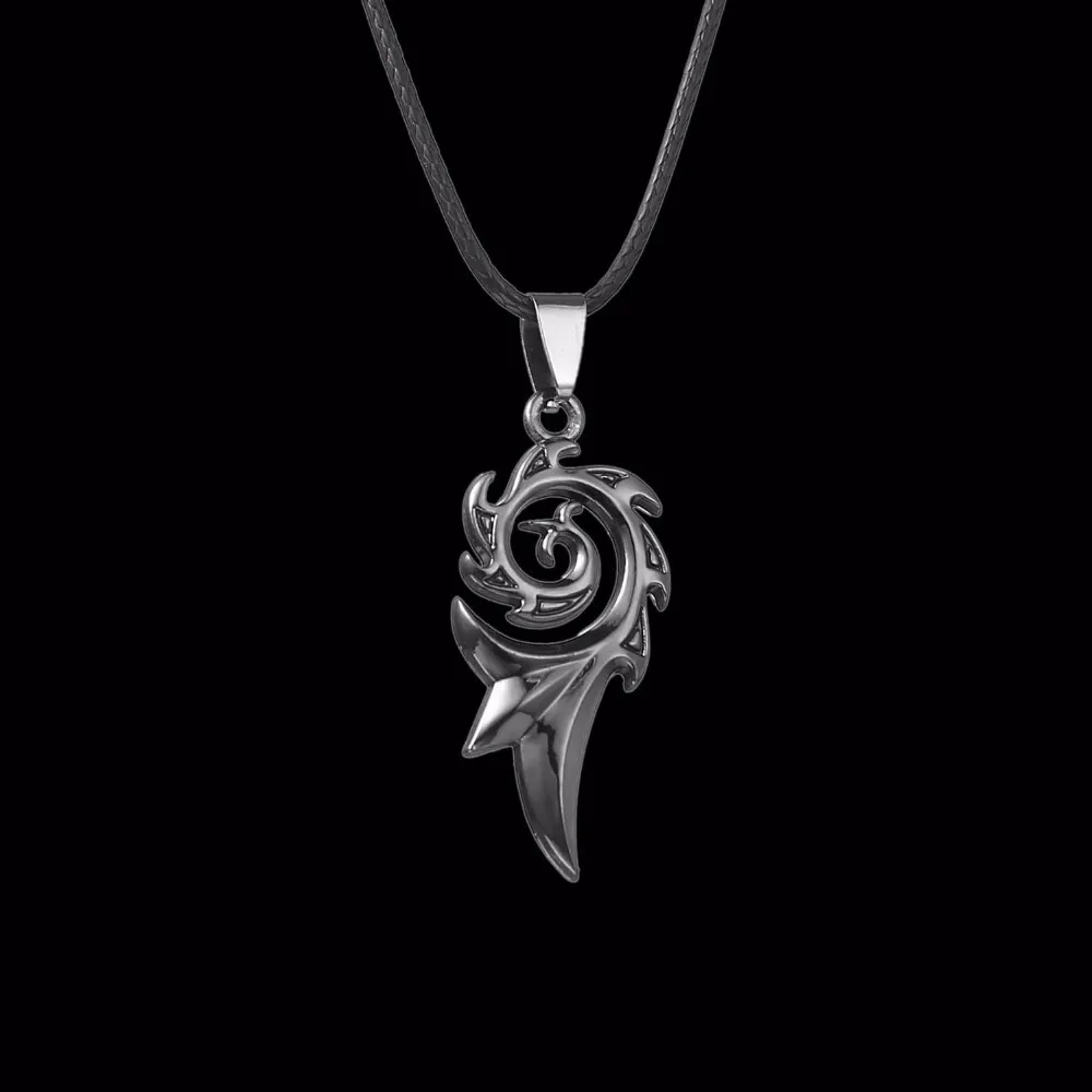 Men's Titanium Steel Flame Pendant Necklace Leather Rope Chain