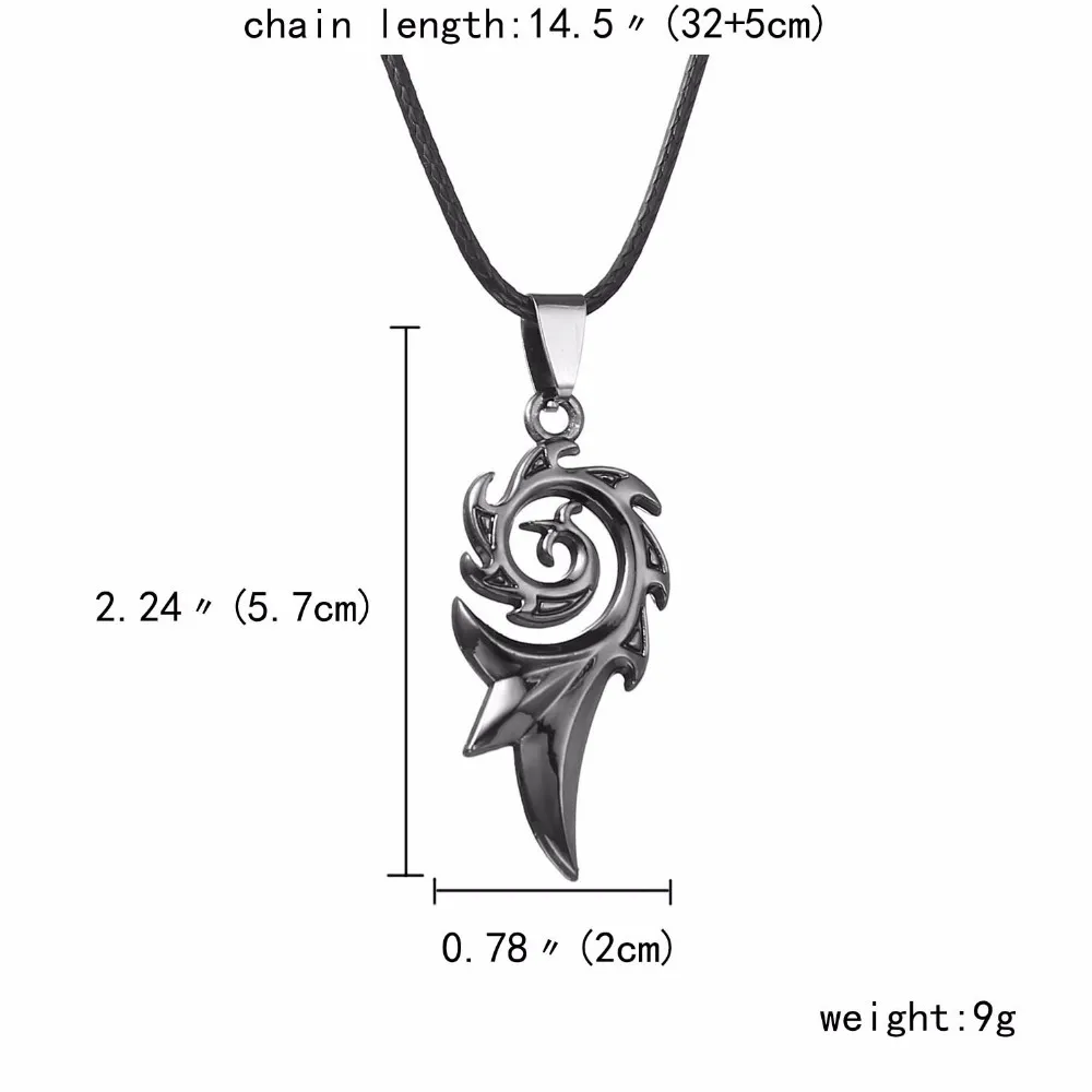 Men's Titanium Steel Flame Pendant Necklace Leather Rope Chain