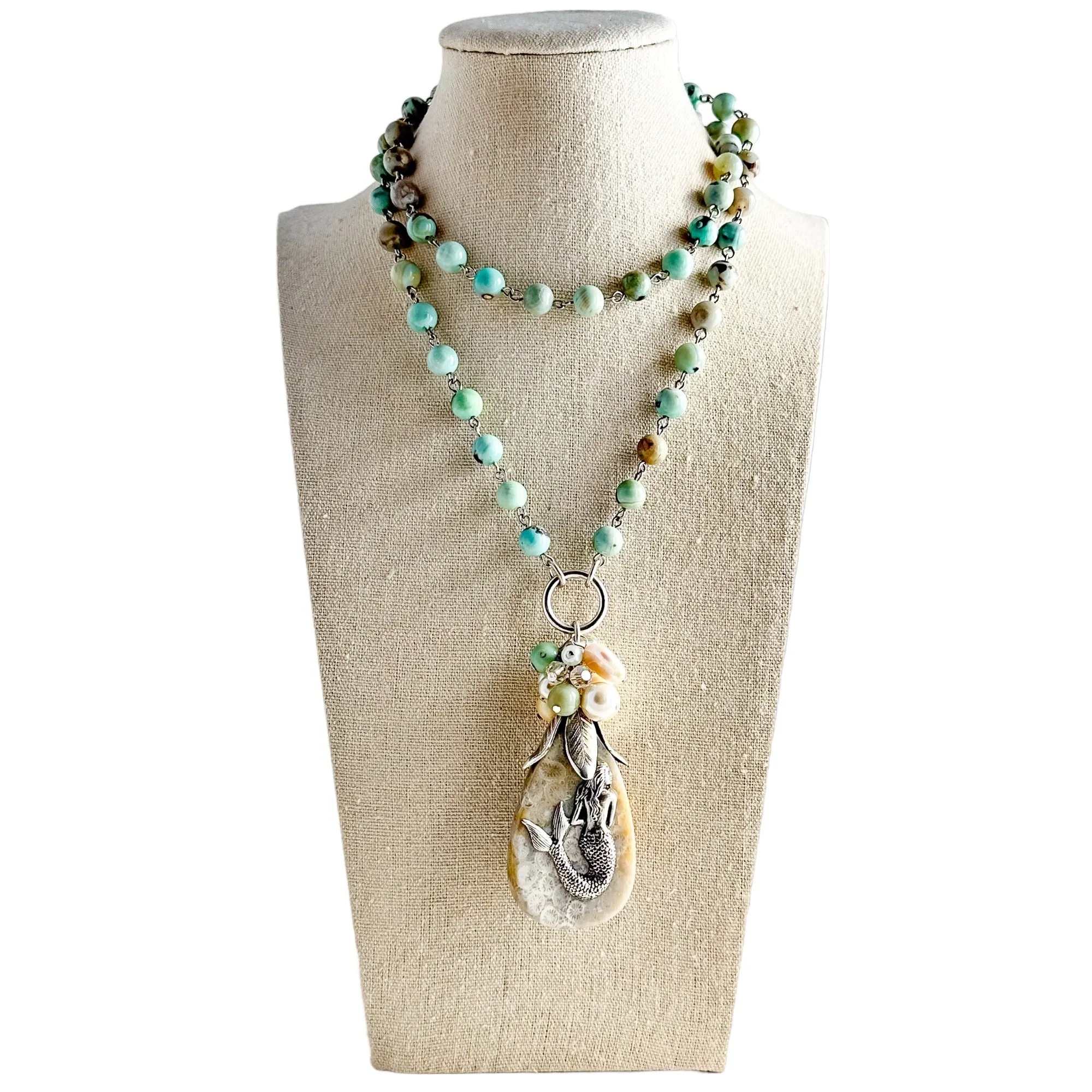 Mermaid Life Beaded Bauble Necklace