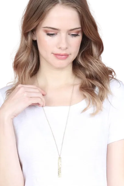 Message "She Believed" Charm Pendant Necklace Matte Gold - Pack of 6