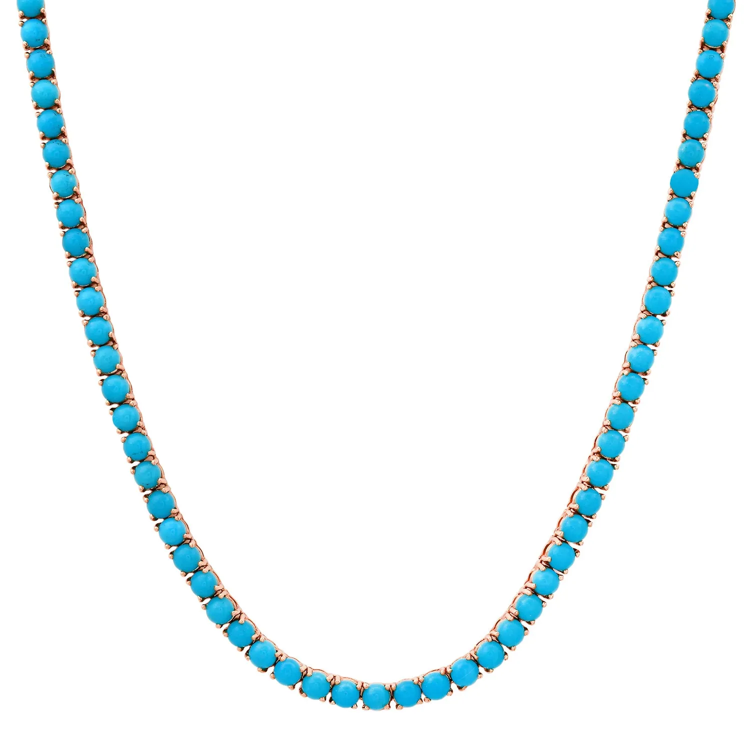 Mighty Full Length Turquoise Tennis Necklace