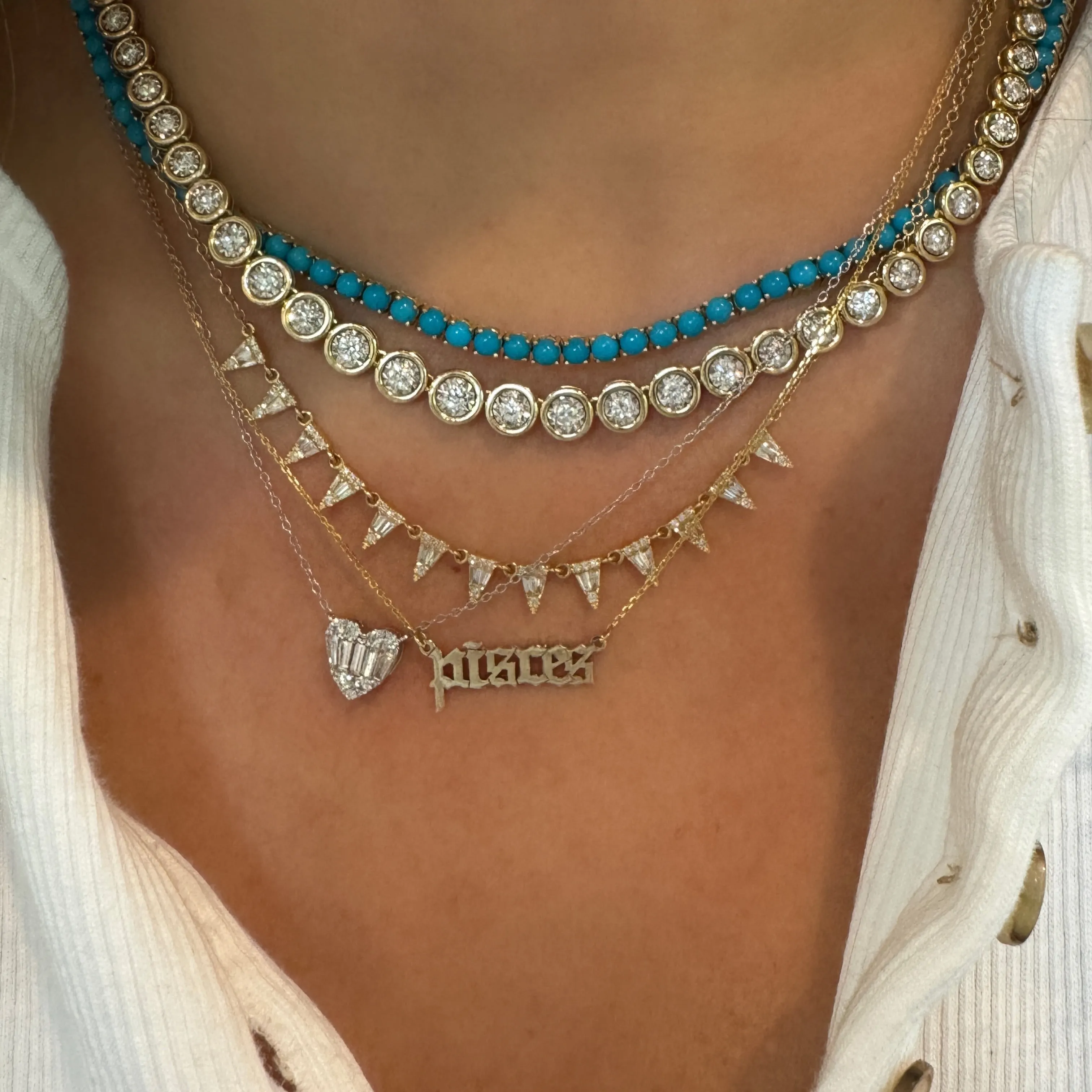 Mighty Full Length Turquoise Tennis Necklace