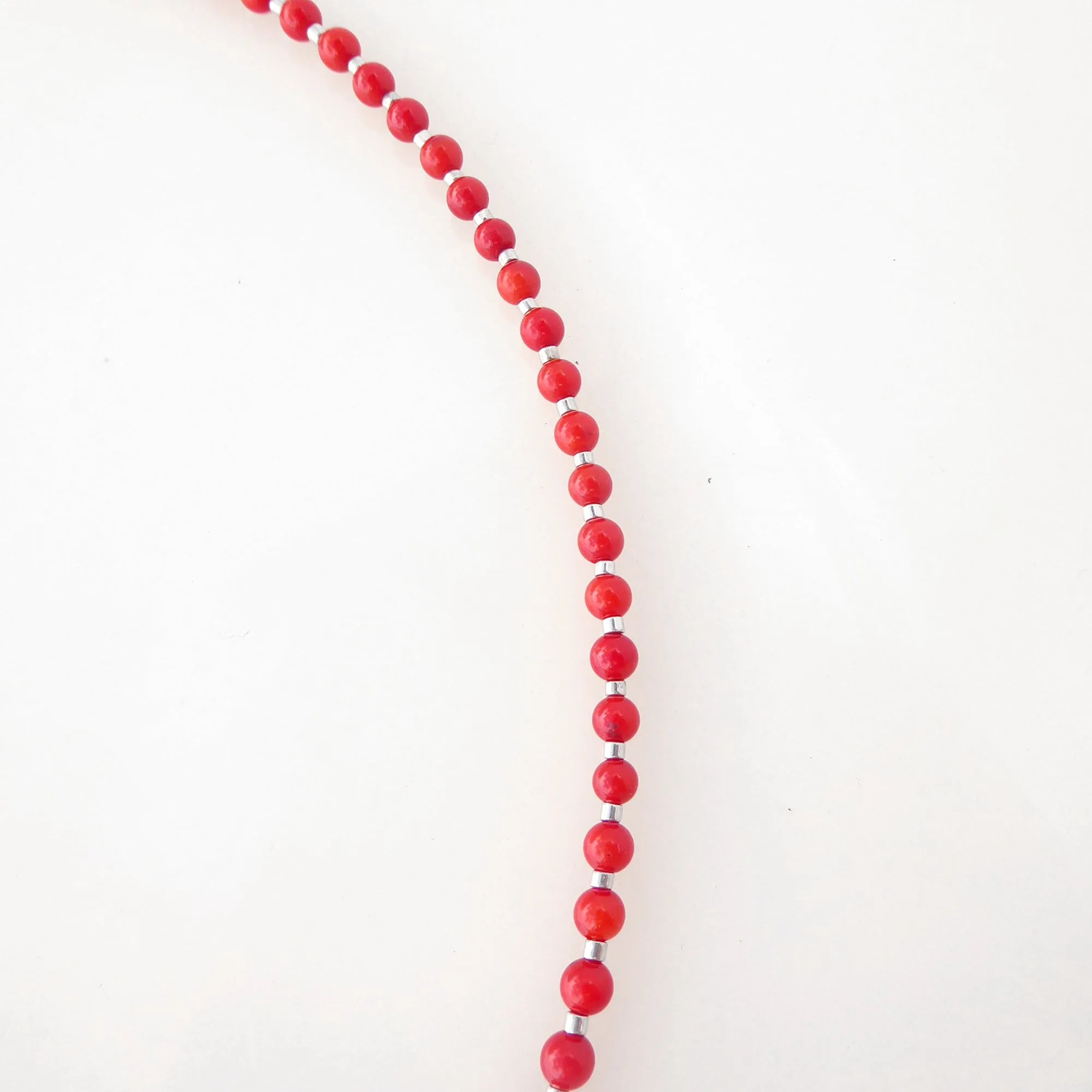 Mini coral and turquoise pendant necklace