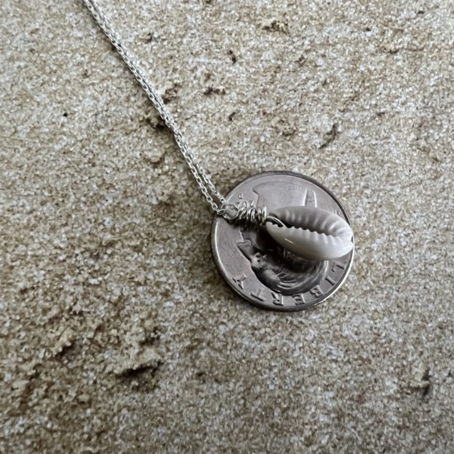 Mini Cowrie Seashell Necklace - Sterling Silver