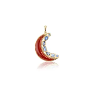 Mini Crescent Moon Inlay Pendant