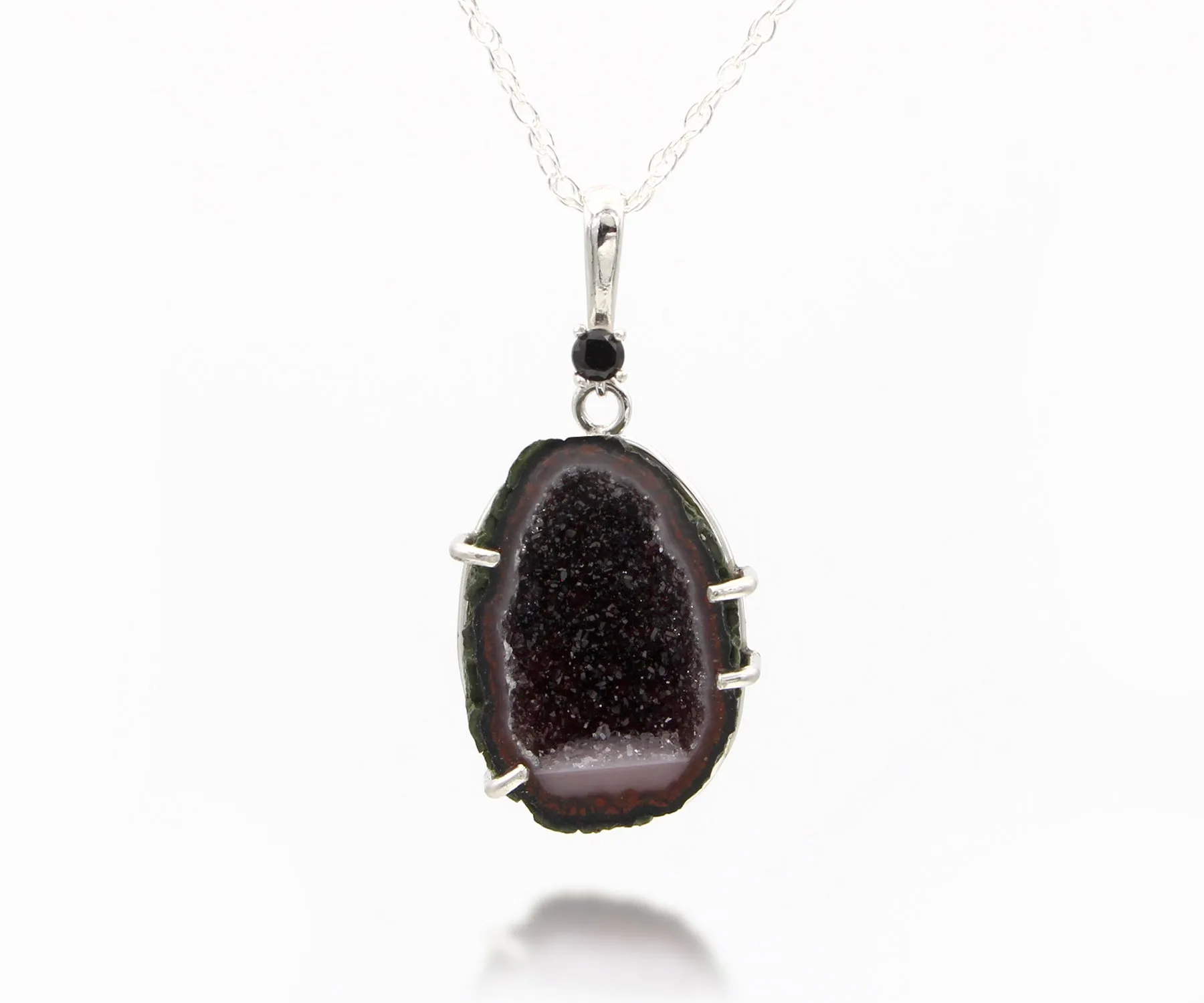 Mini Geode Deep Purple Druzy Necklace