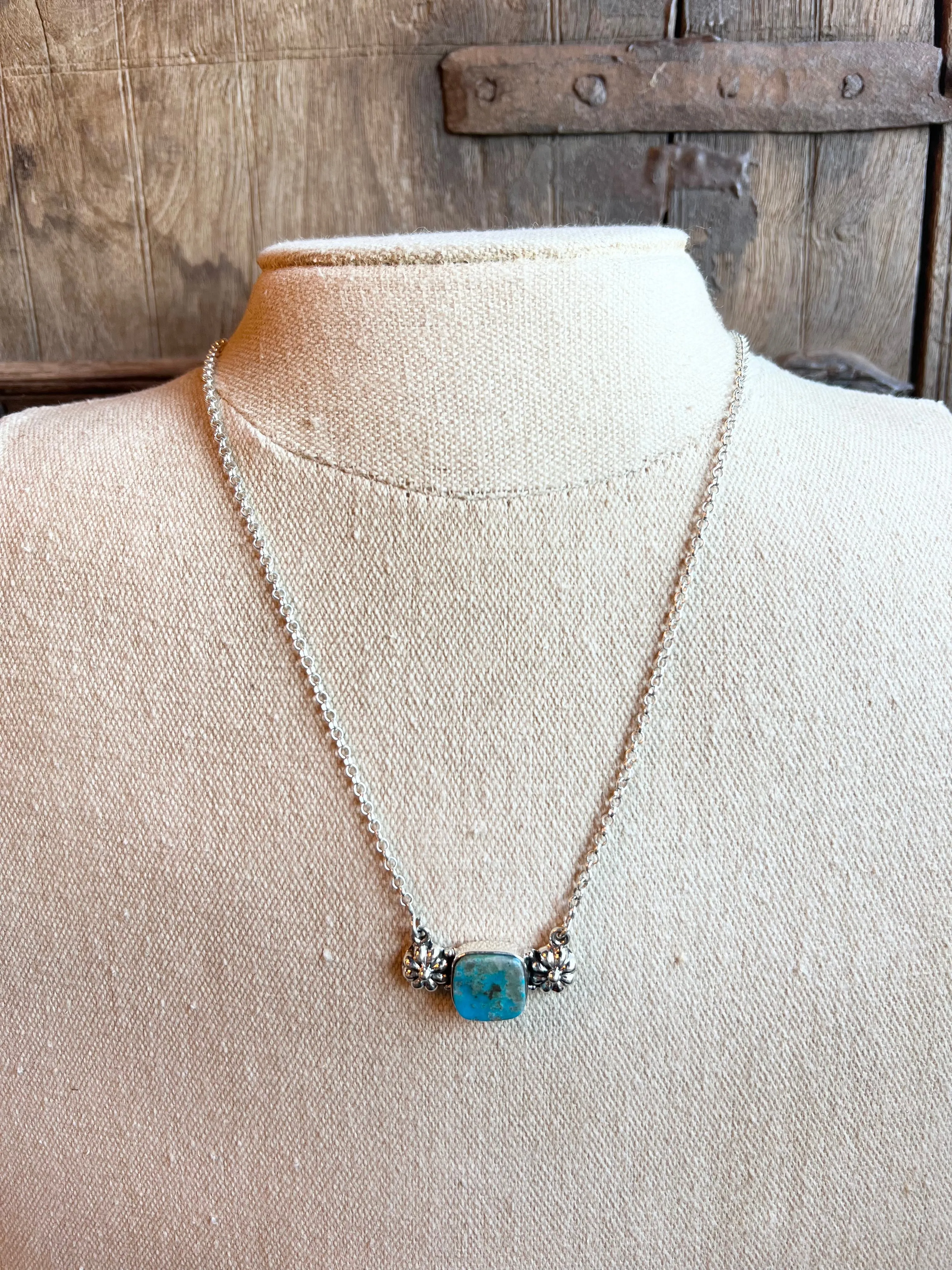 Mini Square Turquoise Necklace