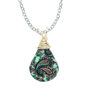Mint Coral Paisley