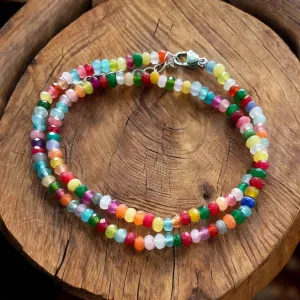 Mixed Gemstone 4 mm 16-18 in Beaded Necklace