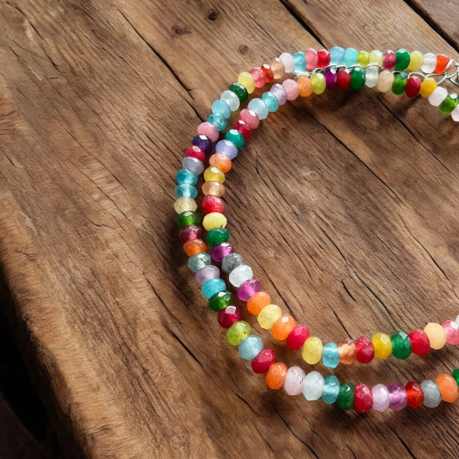 Mixed Gemstone 4 mm 16-18 in Beaded Necklace