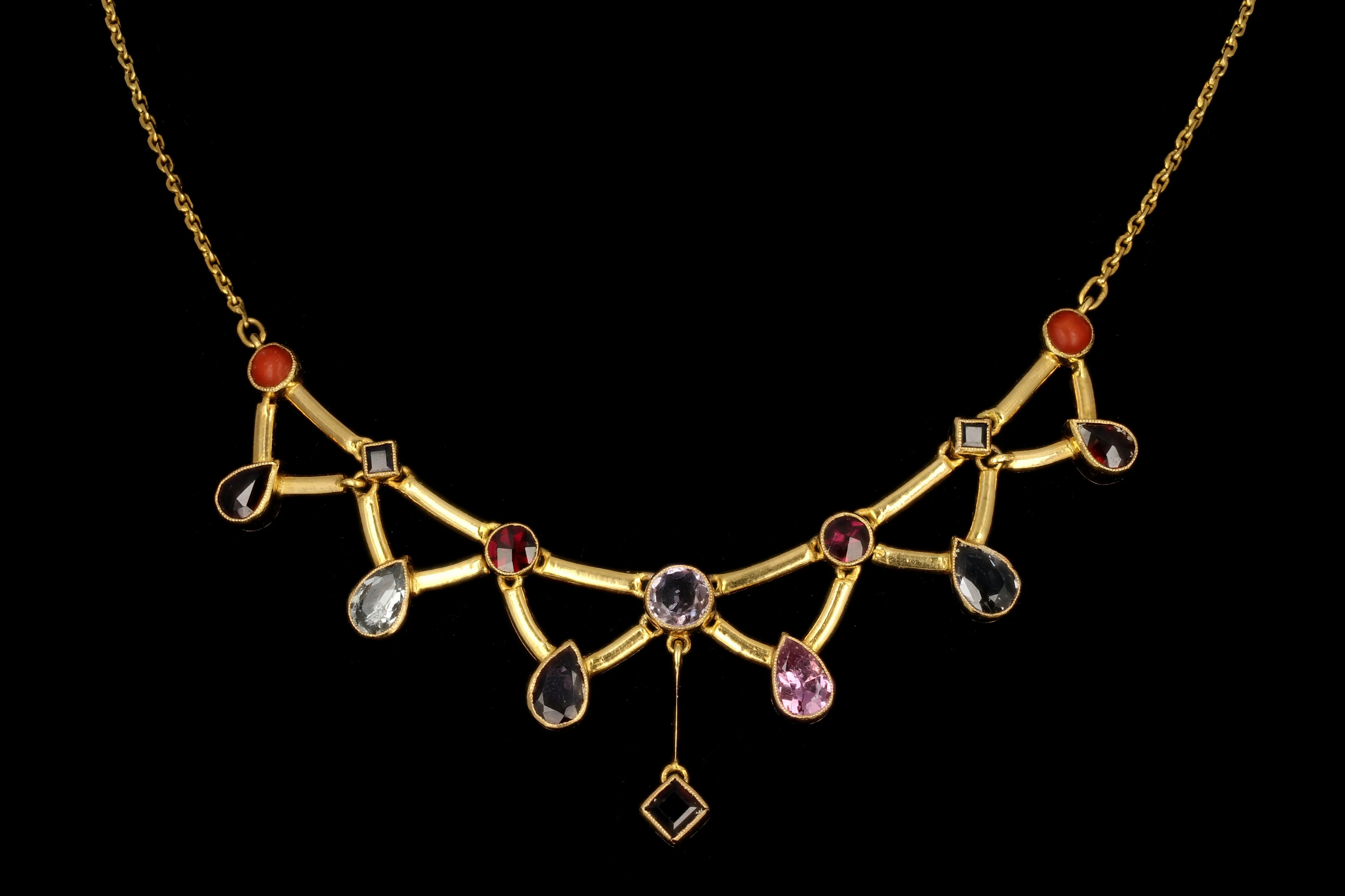 Modern 18K Yellow Gold with Gemstones