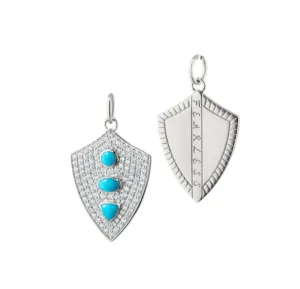 Monica Rich Kosann Sterling Silver "Fearless" Shield Charm