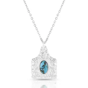 Montana Silversmiths Chiseled Cow Tag Turquoise Necklace