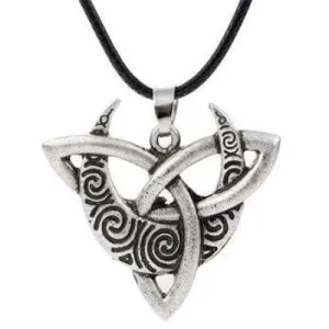 Moon on Triquetra Celtic Necklace
