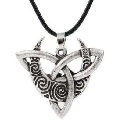 Moon on Triquetra Celtic Necklace