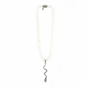 Moonstone & Diamond Snake Necklace