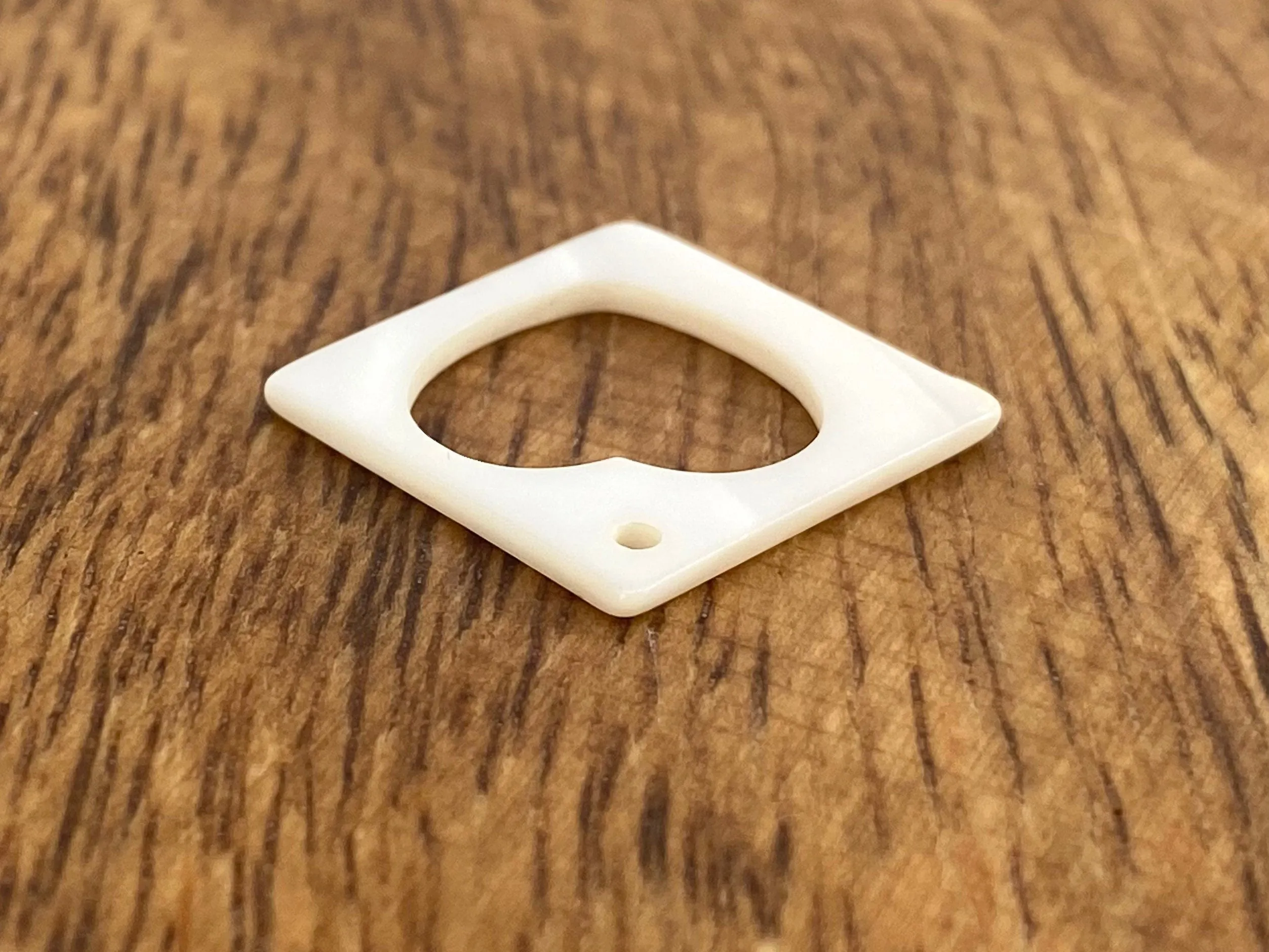 Mother Of Pearl Diamond Square Heart Cut Out Shell, Sku#M344
