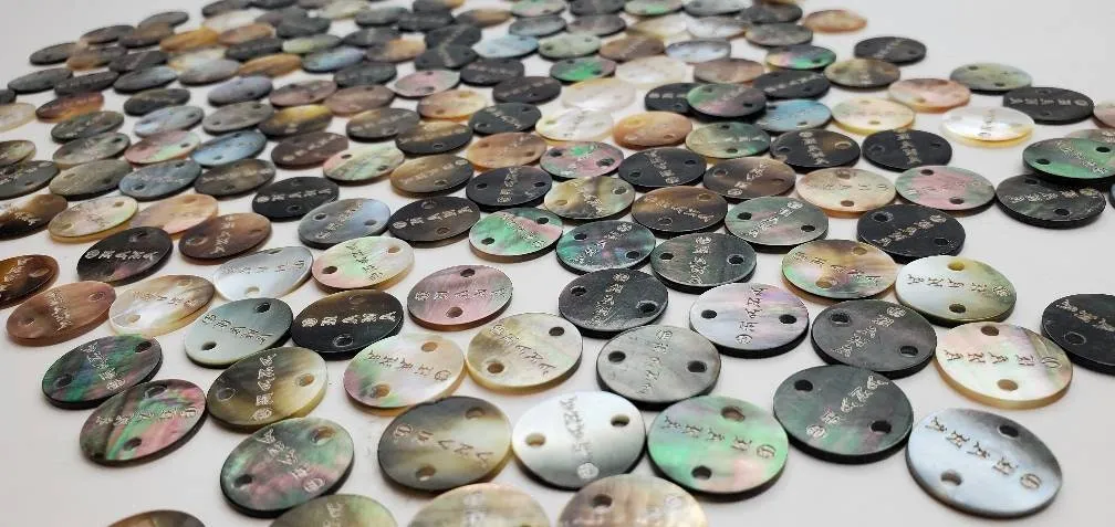 Mother Of Pearl "Ohana" Coin Shells, Abalone Coin Beads, Abalone Shells.