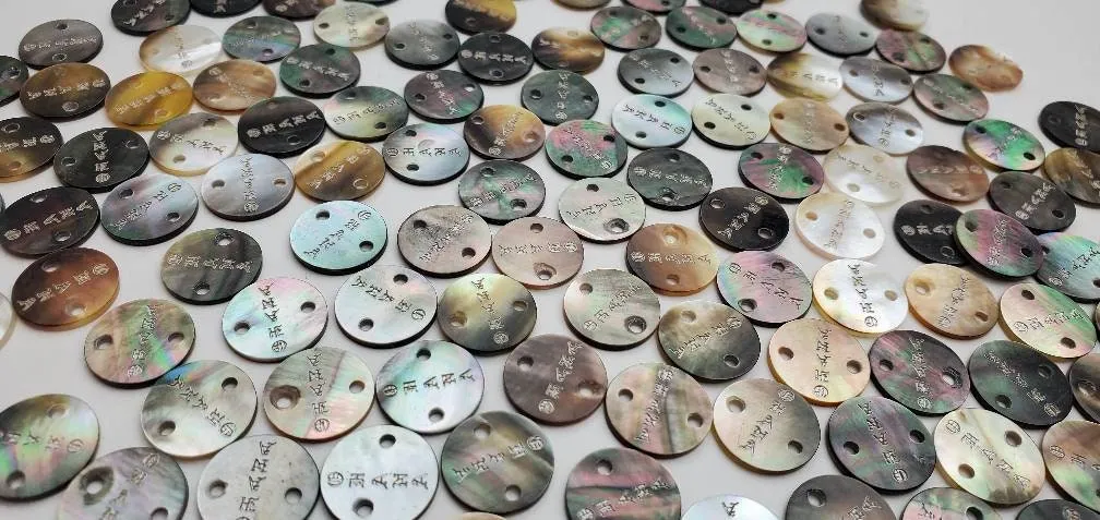 Mother Of Pearl "Ohana" Coin Shells, Abalone Coin Beads, Abalone Shells.
