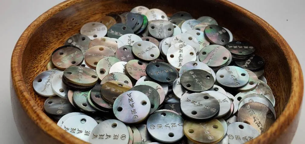 Mother Of Pearl "Ohana" Coin Shells, Abalone Coin Beads, Abalone Shells.