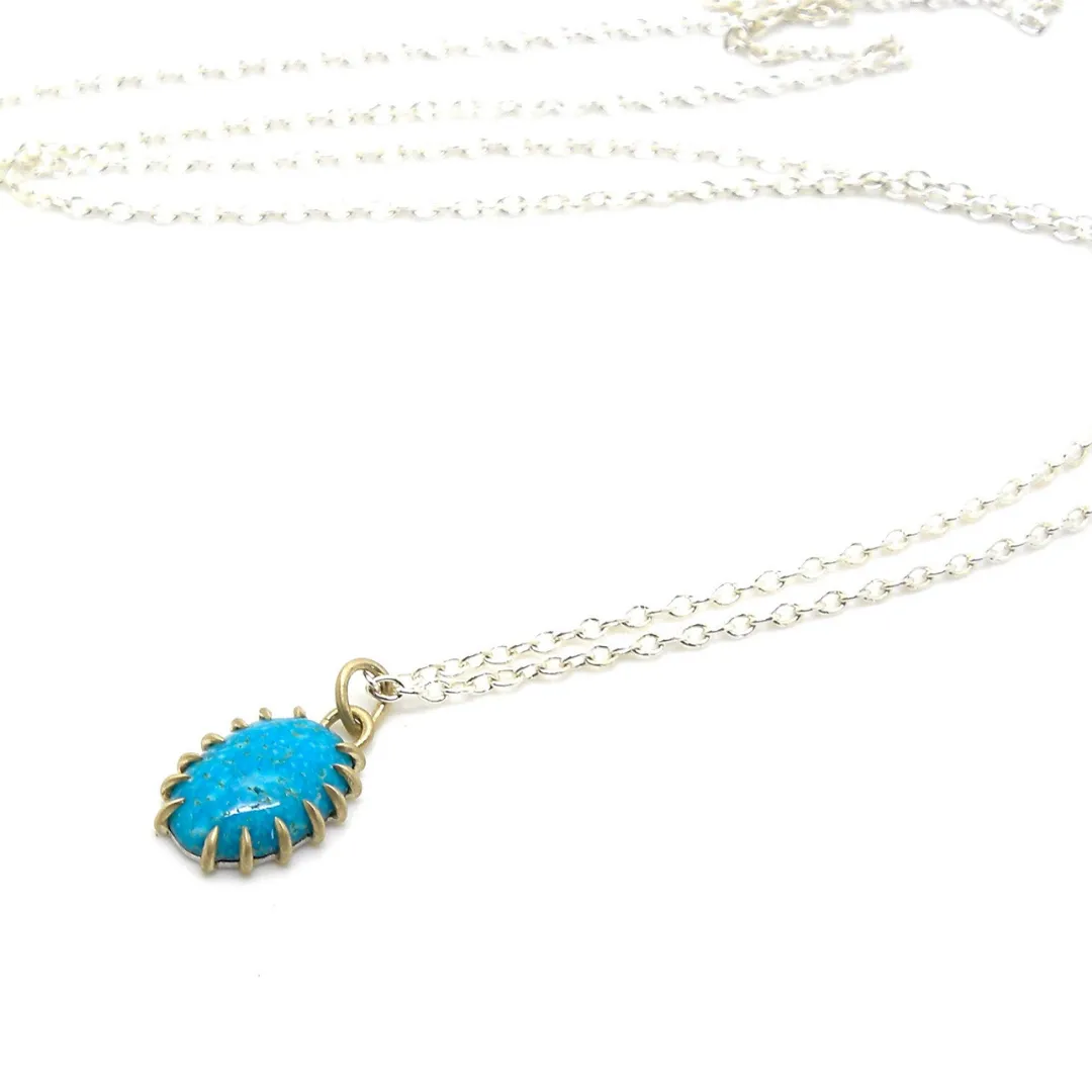 Mottled Kingman Tuquoise Vanity Necklace