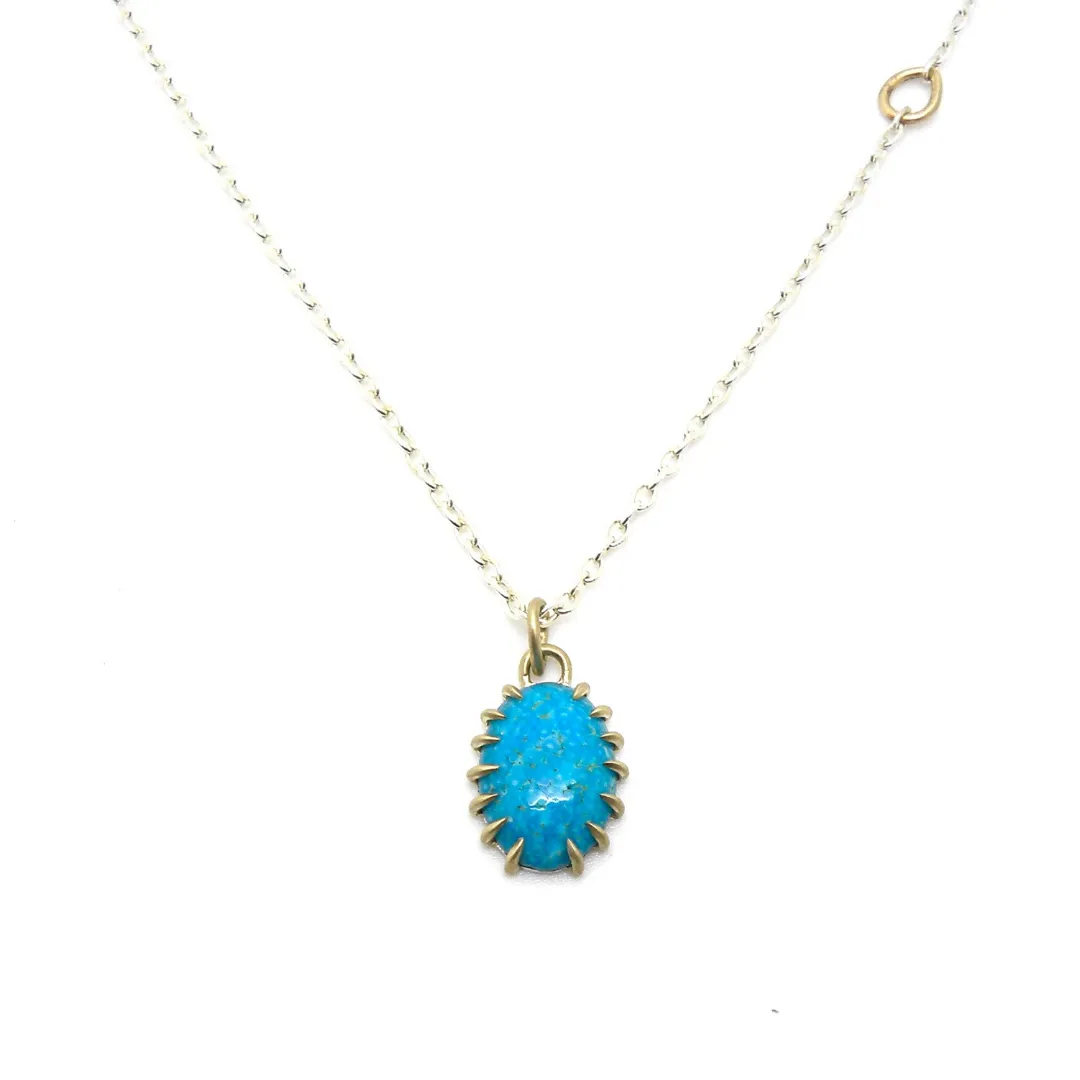 Mottled Kingman Tuquoise Vanity Necklace
