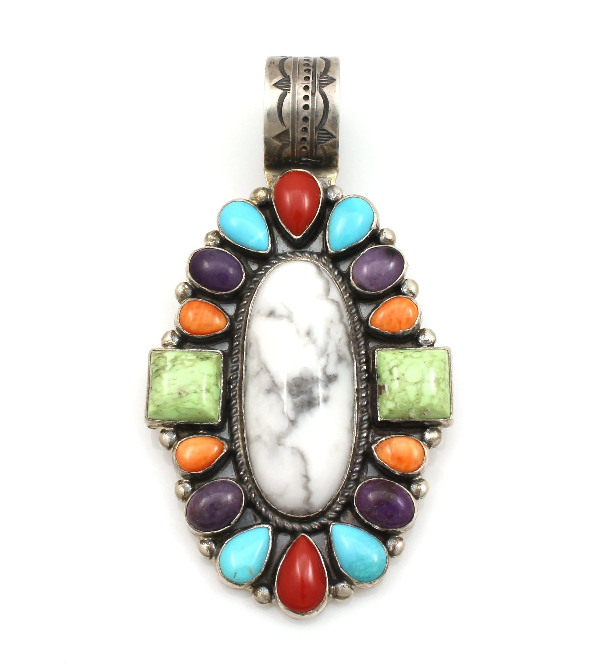 Multi Stone Cluster Pendant With Howlite