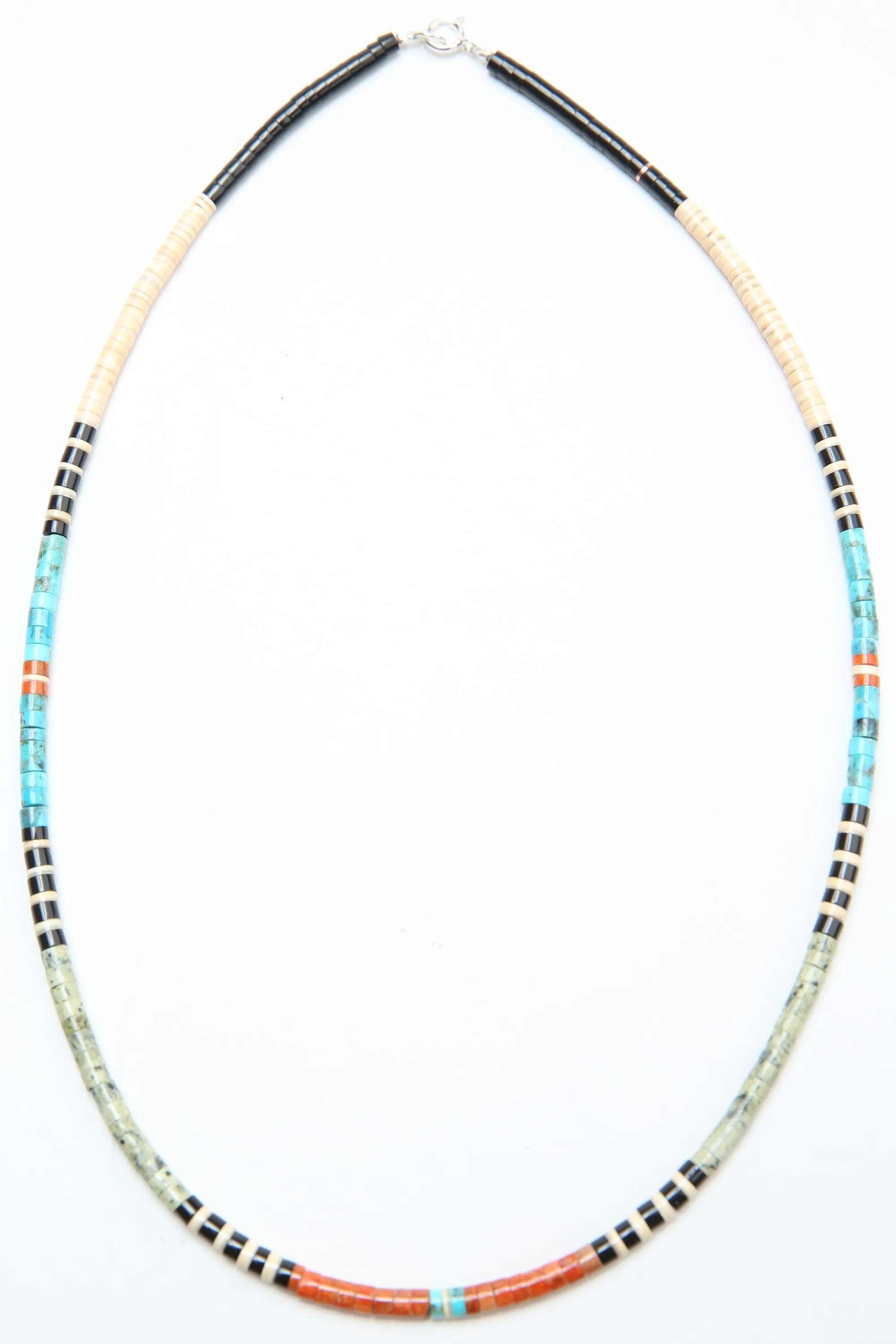 Multicolor Heishi Necklace by Gerard & Mary Calabaza - Yellow/Black Leopardskin - Utah