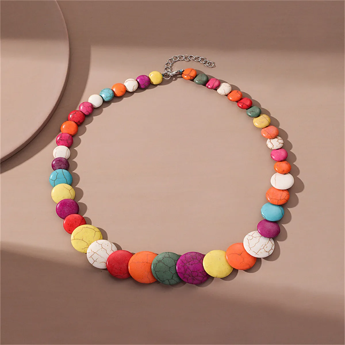 Multicolor Turquoise & Silver-Plated Necklace