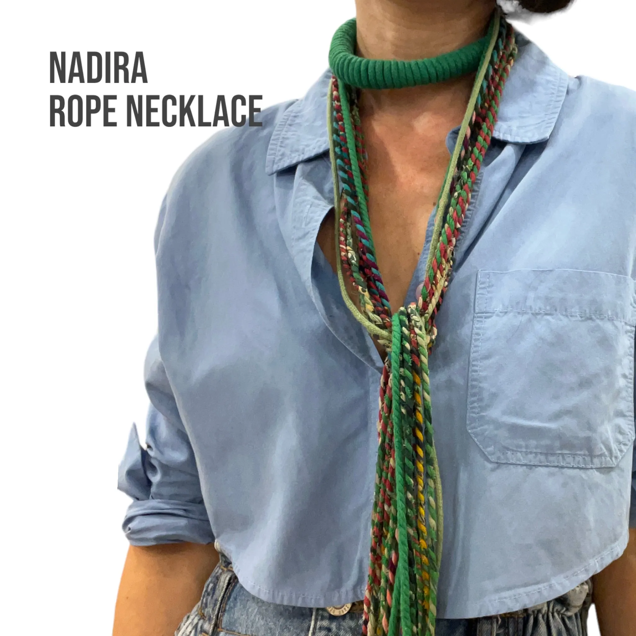 Nadira Recycled Sari Rope Necklace