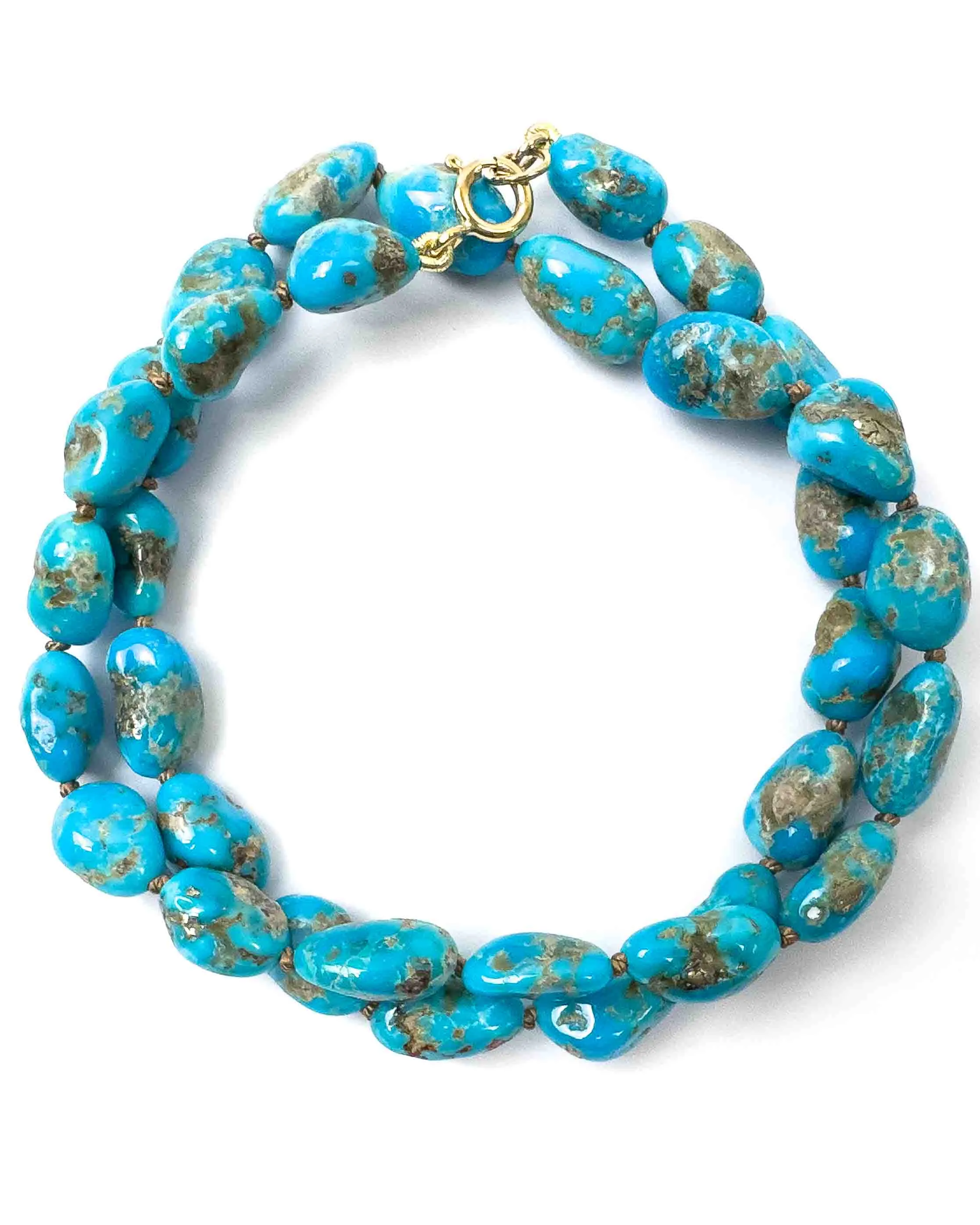 Natural Arizona Castle Dome Turquoise Nugget Necklace