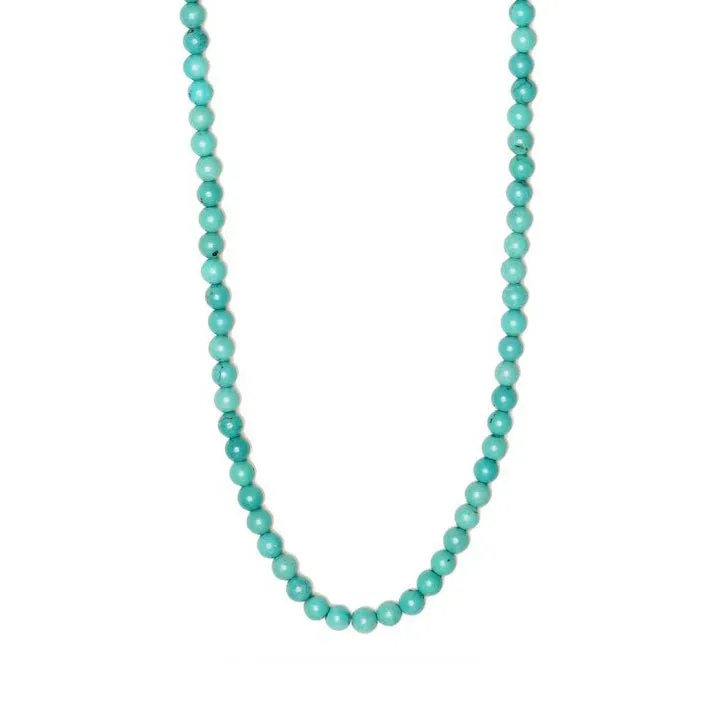 Natural Arizona Round Turquoise Beaded Necklace