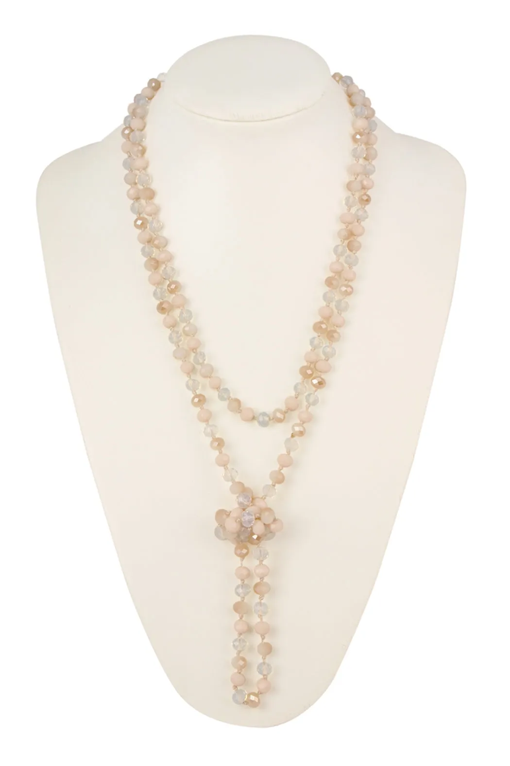 Natural Milky Ivory Mix Longline Hand Knotted Necklace - Pack of 6