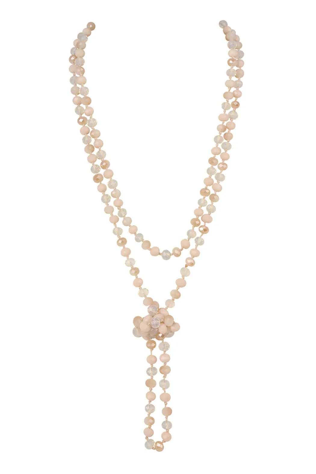 Natural Milky Ivory Mix Longline Hand Knotted Necklace - Pack of 6
