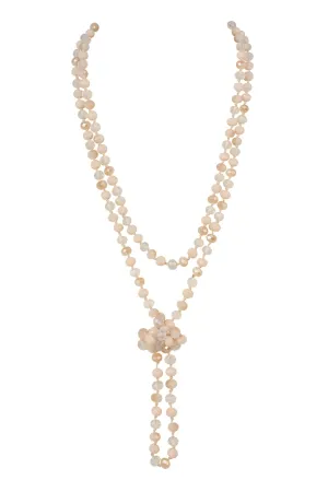 Natural Milky Ivory Mix Longline Hand Knotted Necklace - Pack of 6