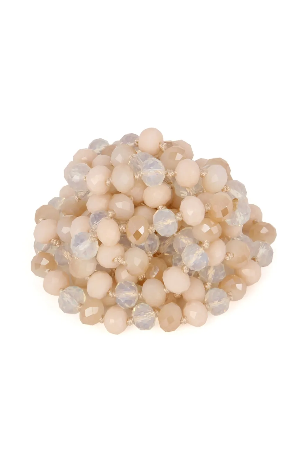 Natural Milky Ivory Mix Longline Hand Knotted Necklace - Pack of 6