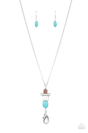 Natural Novice Blue Paparazzi Lanyard Necklace